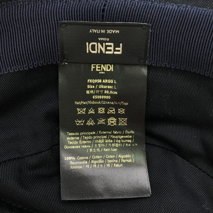 Fendi Cotton Bucket Hat Navy