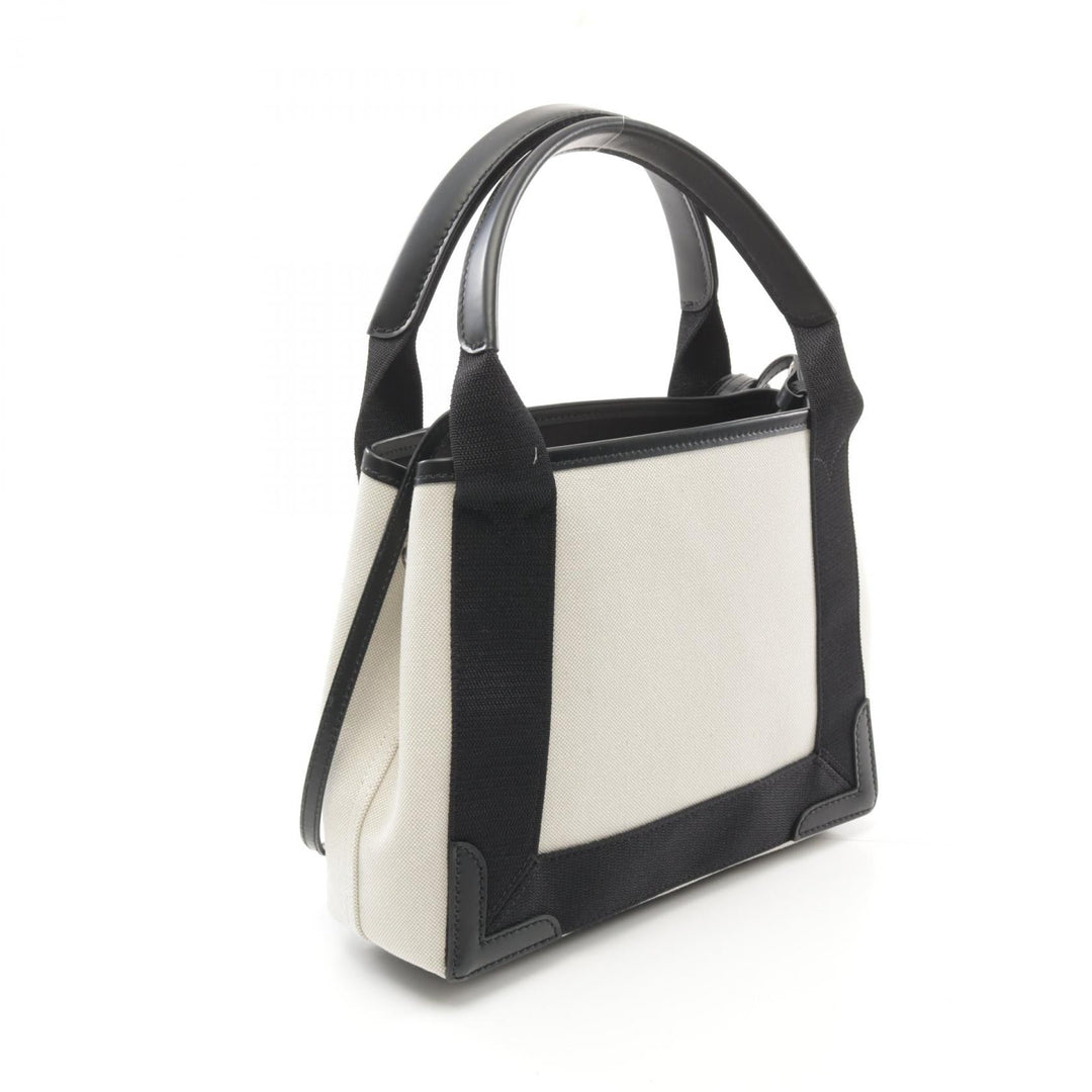 Top Quality Balenciaga Navy Cabas XS Canvas Leather Handbag
