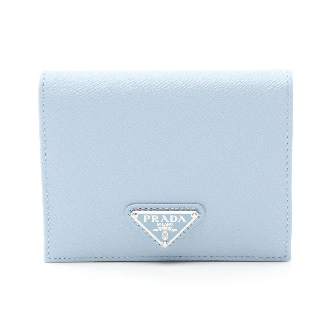 Prada Saffiano Leather Bifold Wallet Blue