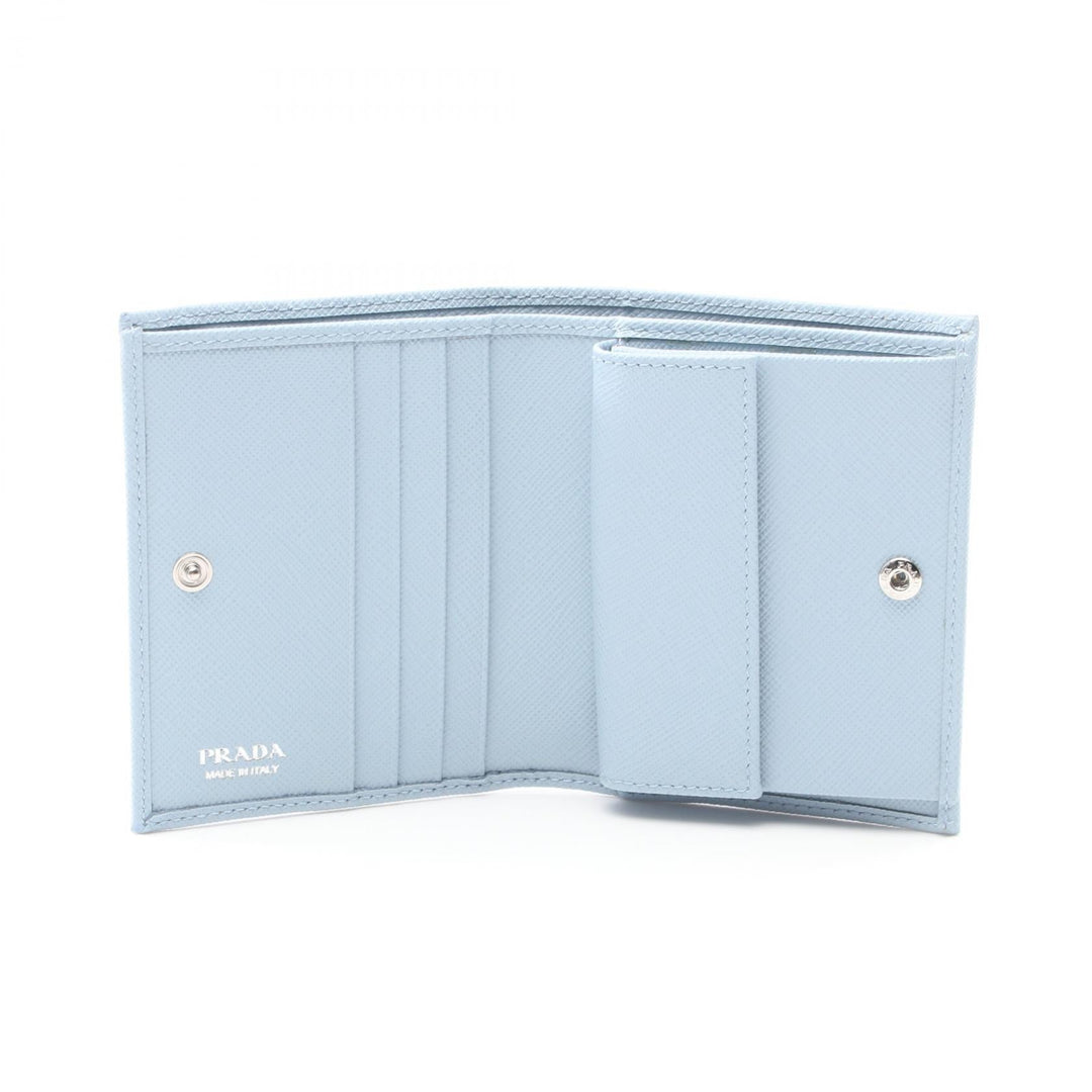 Prada Saffiano Leather Bifold Wallet Blue