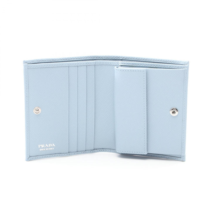Prada Saffiano Leather Bifold Wallet Blue