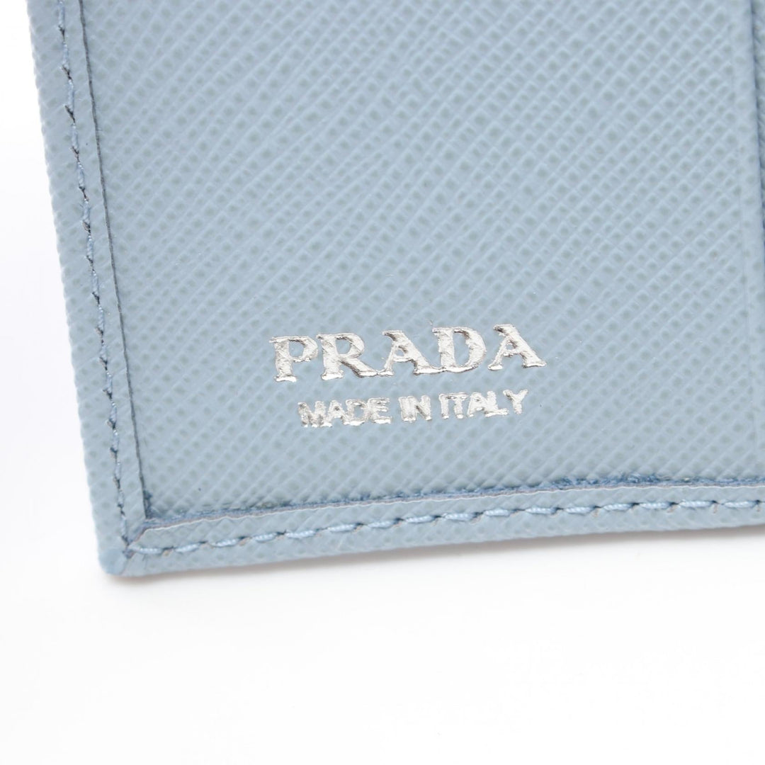 Prada Saffiano Leather Bifold Wallet Blue