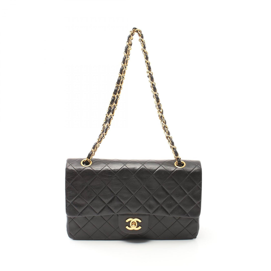 Top Quality Chanel Matelasse W Flap Shoulder Bag Black