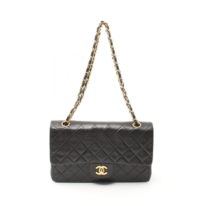 Top Quality Chanel Matelasse W Flap Shoulder Bag Black