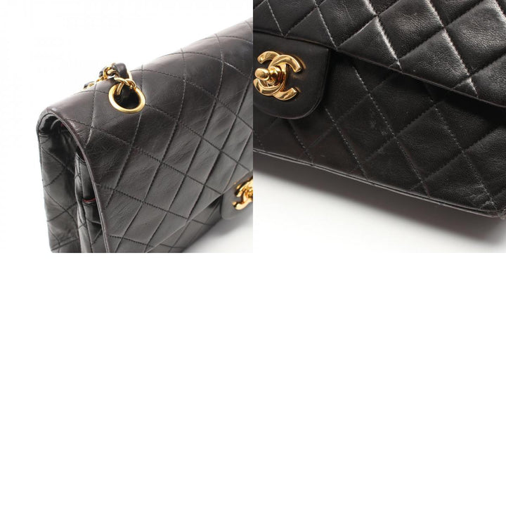 Top Quality Chanel Matelasse W Flap Shoulder Bag Black