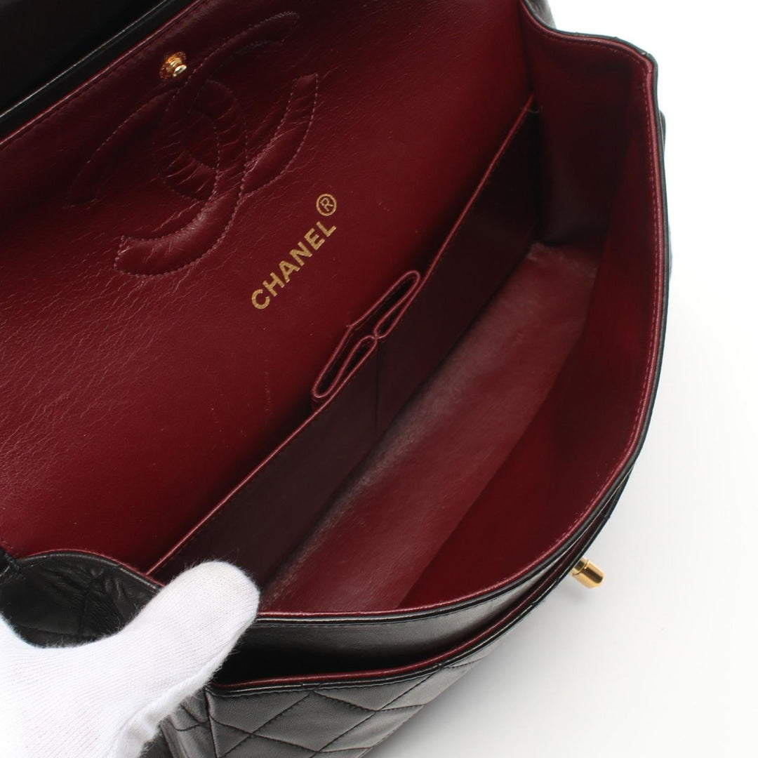 Top Quality Chanel Matelasse W Flap Shoulder Bag Black