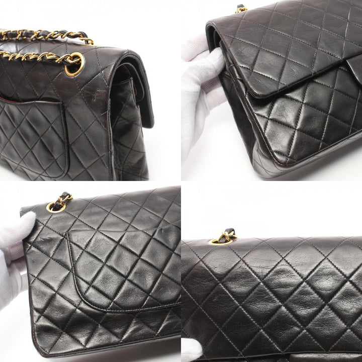 Top Quality Chanel Matelasse W Flap Shoulder Bag Black