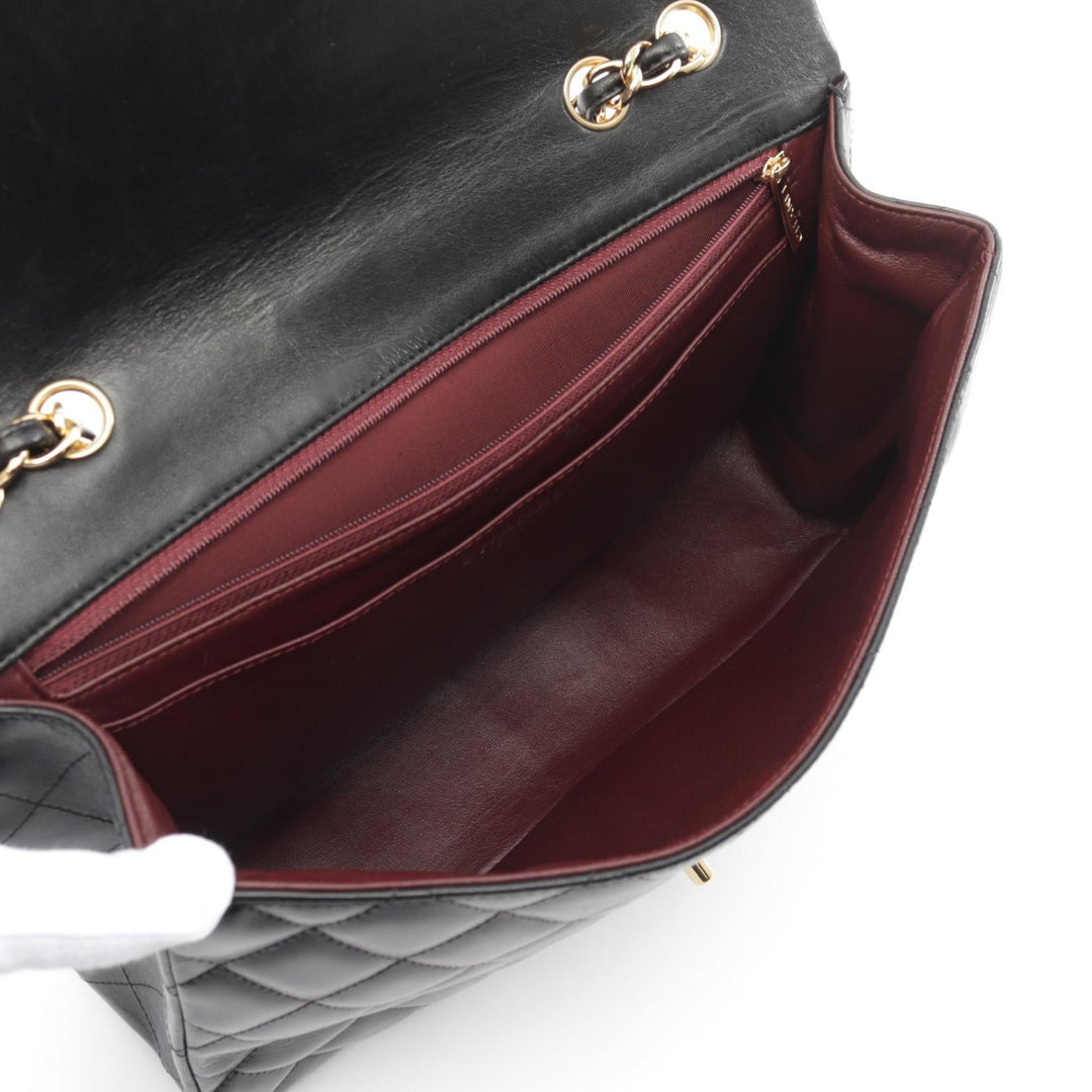 Top Quality Chanel Lambskin Single Flap Shoulder Bag Black
