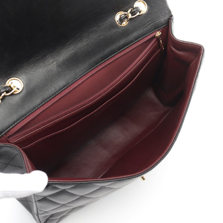 Top Quality Chanel Lambskin Single Flap Shoulder Bag Black