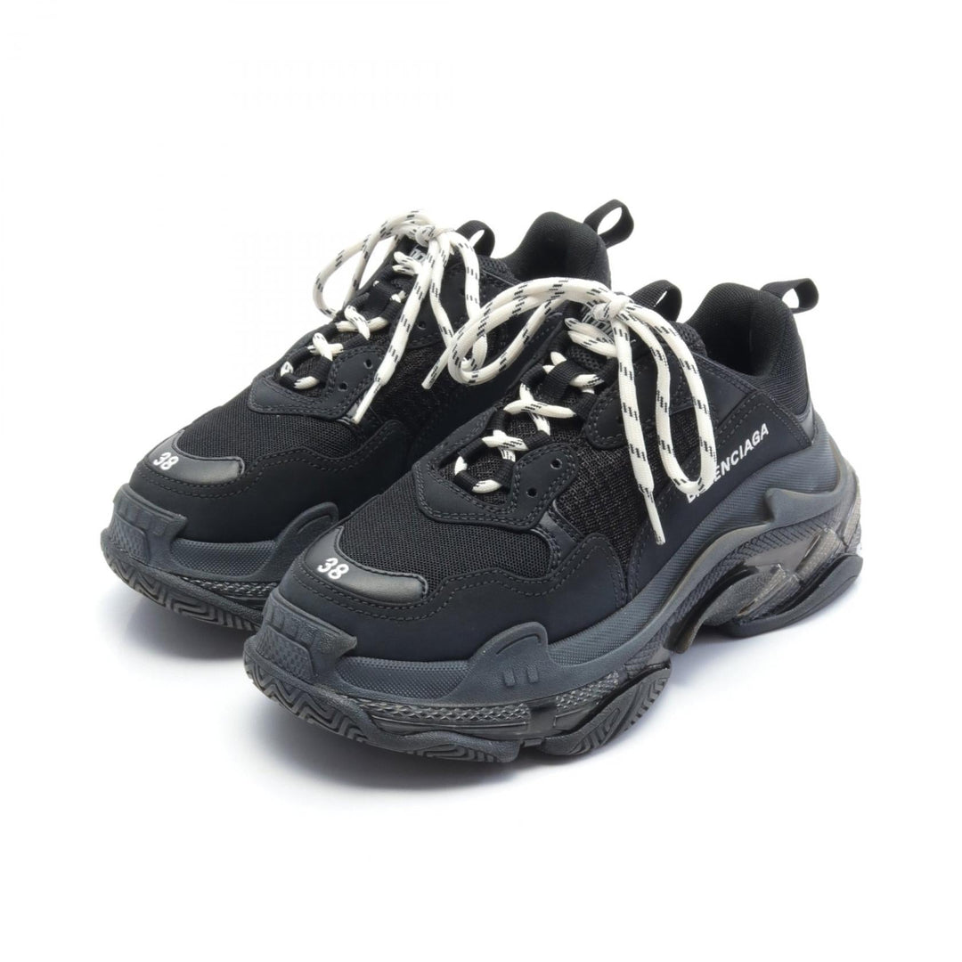 Top Quality Balenciaga Triple S Sneakers Leather Fabric Black