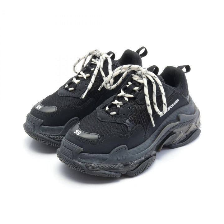 Top Quality Balenciaga Triple S Sneakers Leather Fabric Black