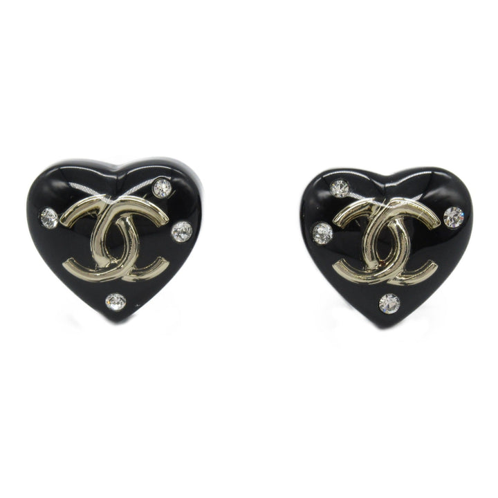 Top Quality Chanel Heart Earrings Plastic Gold