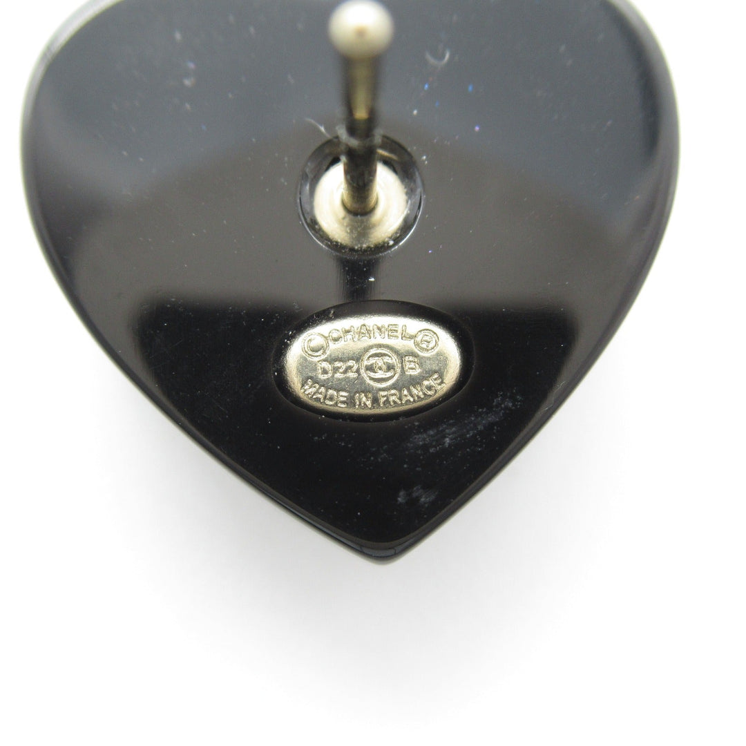 Top Quality Chanel Heart Earrings Plastic Gold