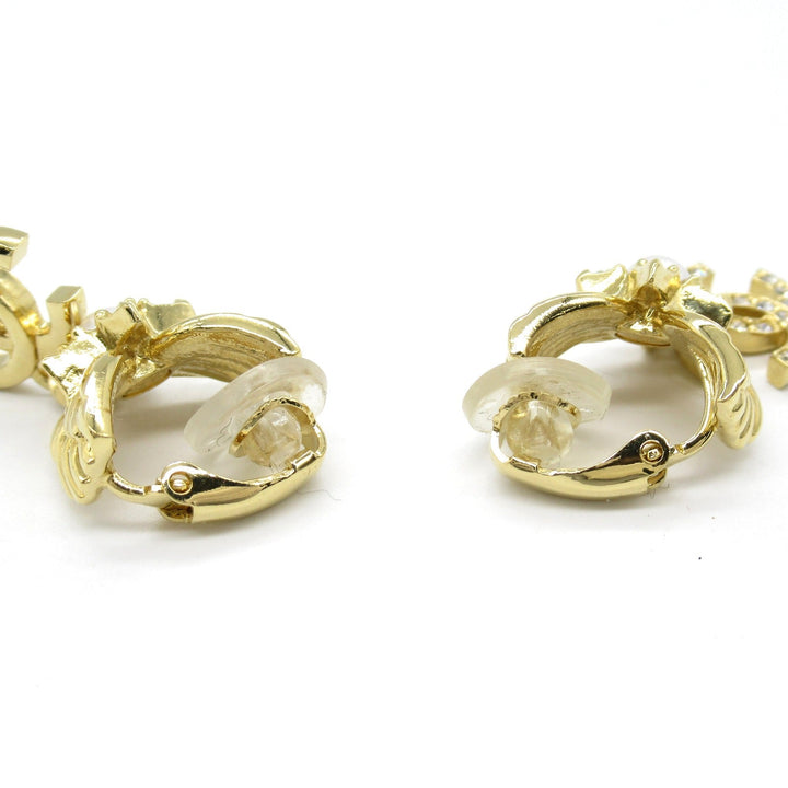 Top Quality Chanel Coco Mark Earrings Gold Plated Stone