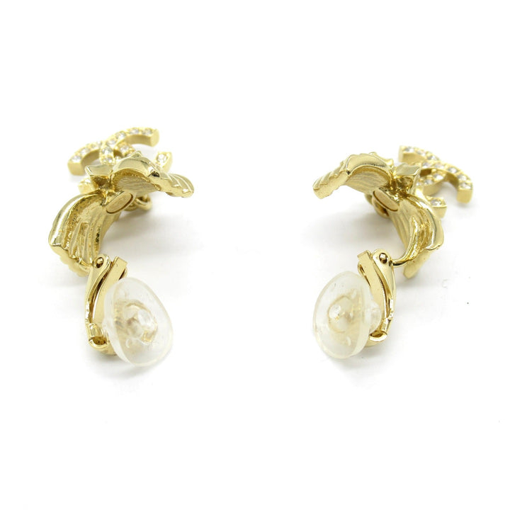 Top Quality Chanel Coco Mark Earrings Gold Plated Stone