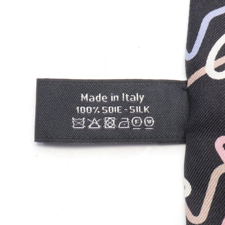 Top Quality Chanel Silk Coco Mark Scarf Black Multicolor
