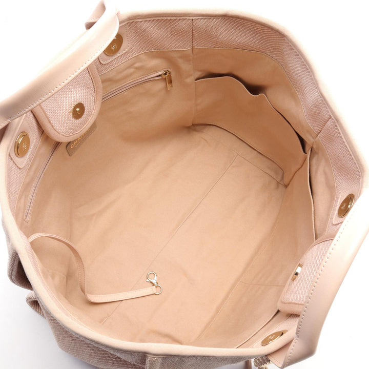 Top Quality Chanel Deauville Canvas Leather Tote Bag A66941