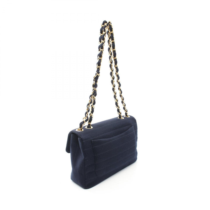 Top Quality Chanel Jersey Shoulder Bag Navy