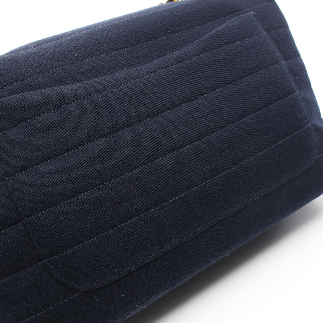 Top Quality Chanel Jersey Shoulder Bag Navy