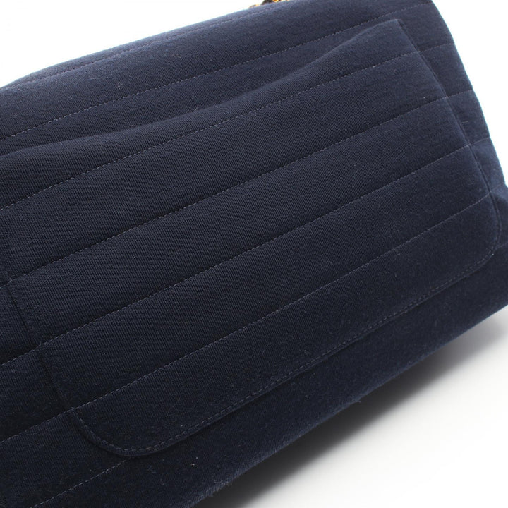 Top Quality Chanel Jersey Shoulder Bag Navy