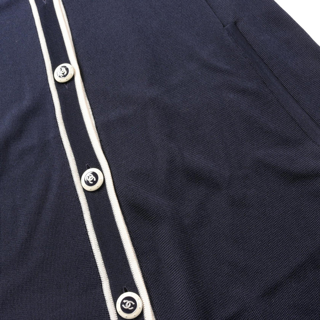 Top Quality Chanel Rayon Cardigan Navy/Ivory