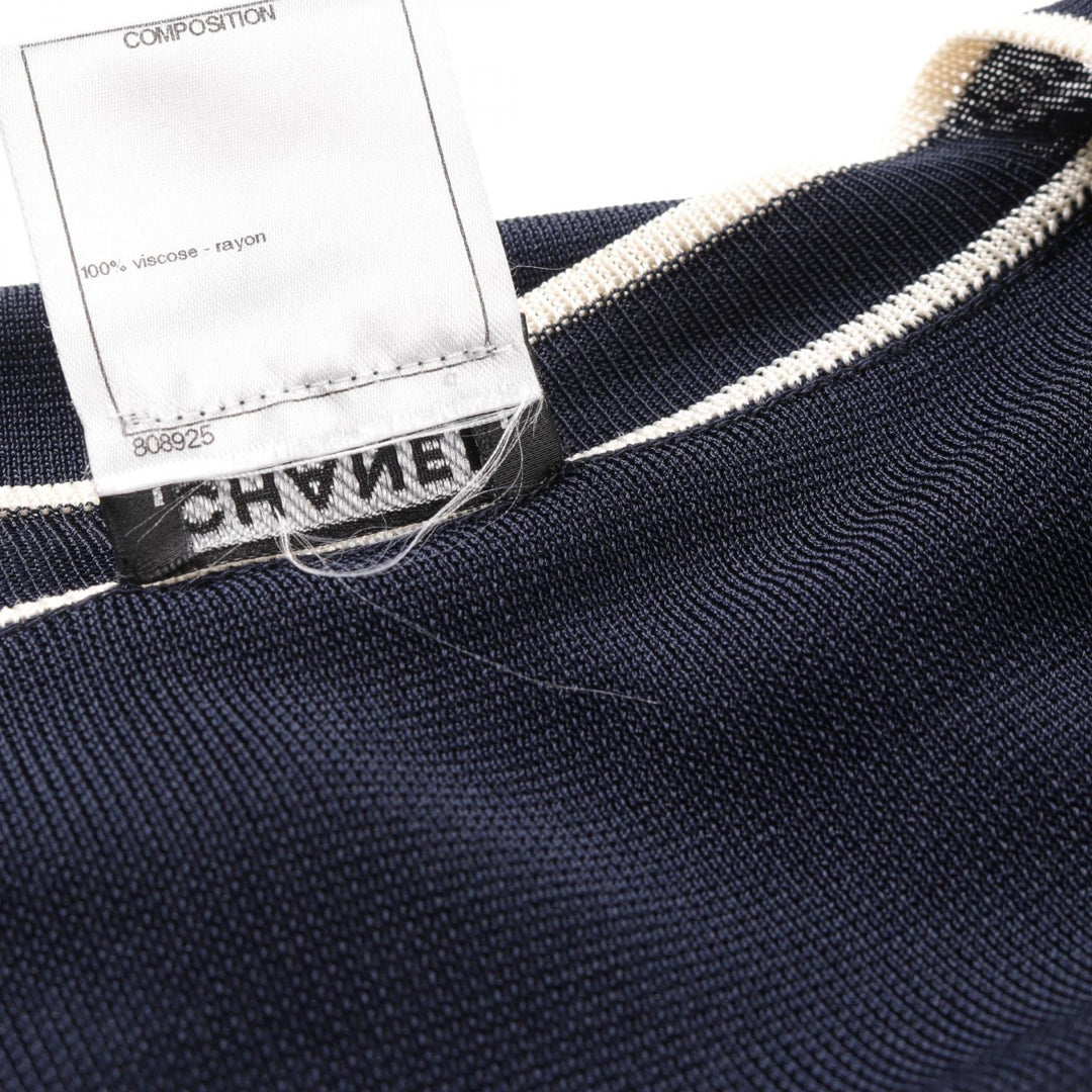 Top Quality Chanel Rayon Cardigan Navy/Ivory