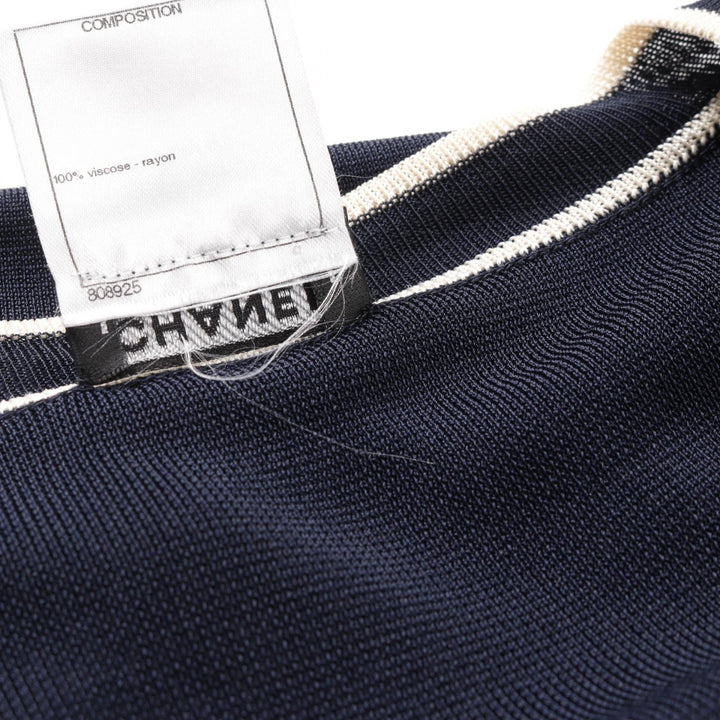 Top Quality Chanel Rayon Cardigan Navy/Ivory
