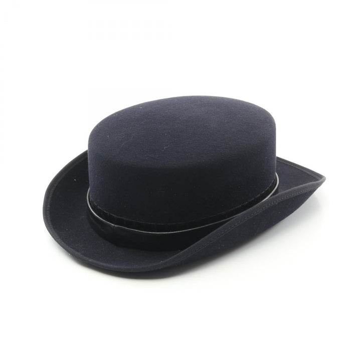 Top Quality Chanel Leather Lapin Hat Navy