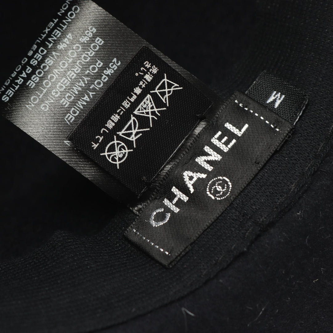 Top Quality Chanel Leather Lapin Hat Navy
