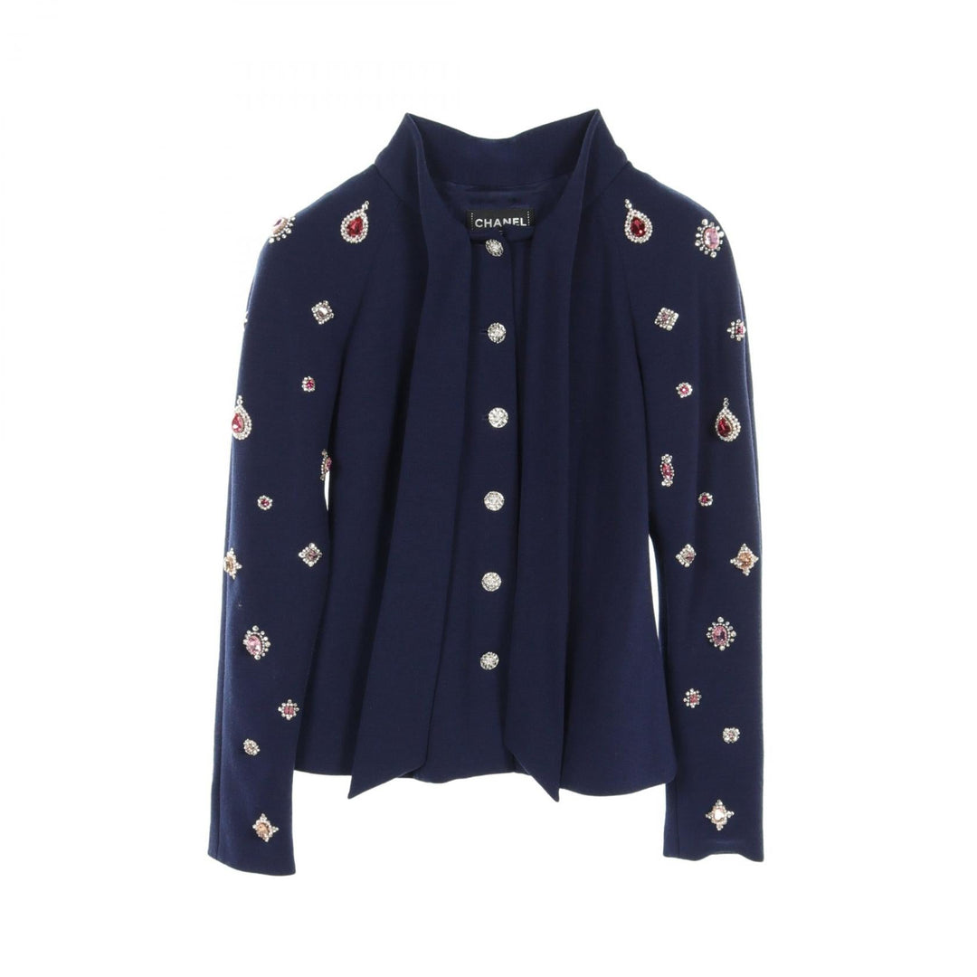 Top Quality Chanel Wool Coat Navy P73143V21533
