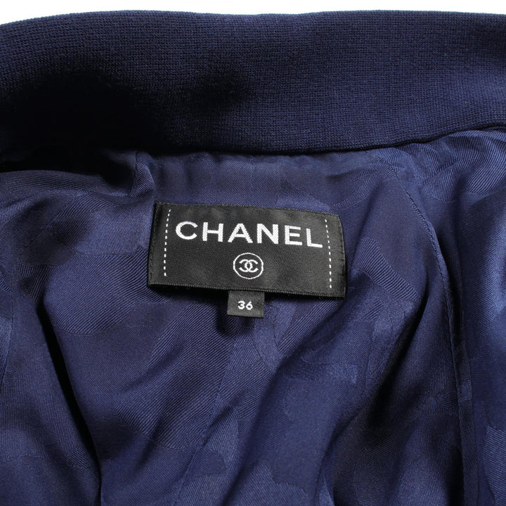 Top Quality Chanel Wool Coat Navy P73143V21533
