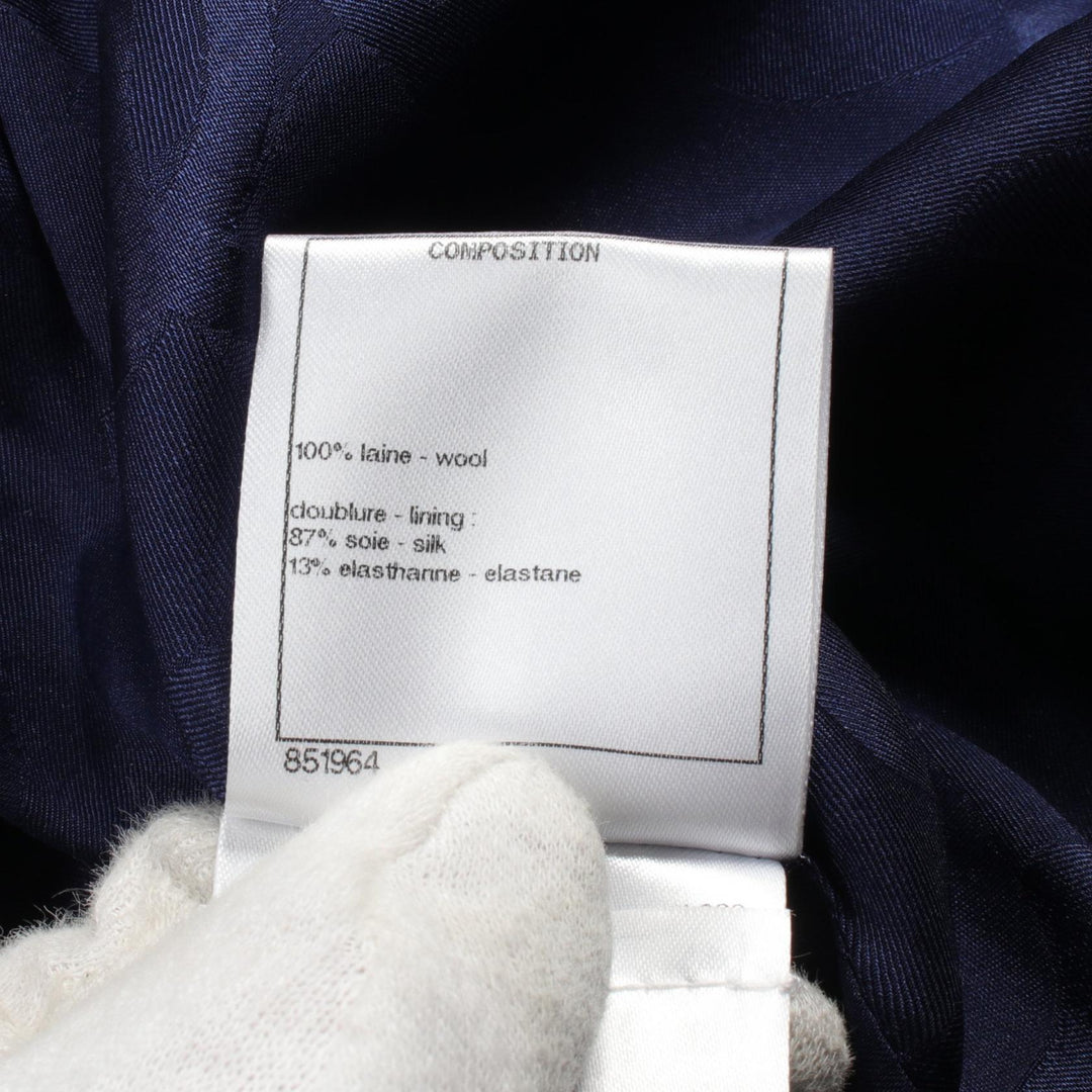Top Quality Chanel Wool Coat Navy P73143V21533