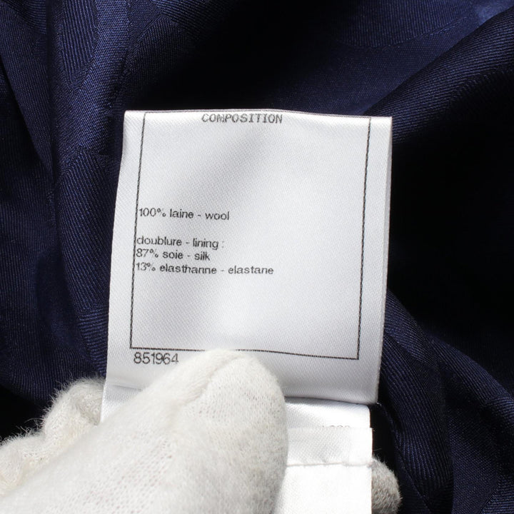 Top Quality Chanel Wool Coat Navy P73143V21533