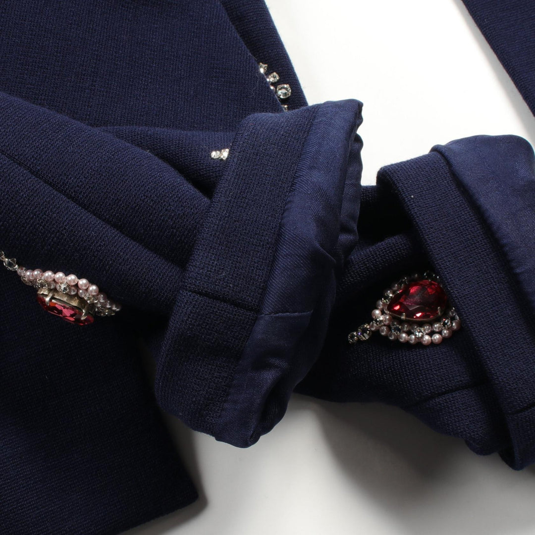 Top Quality Chanel Wool Coat Navy P73143V21533