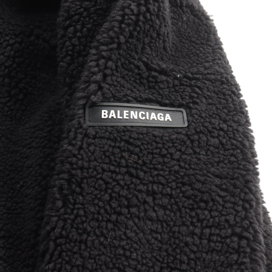 Top Quality Balenciaga Zip-Up Boa Hoodie Jacket Black