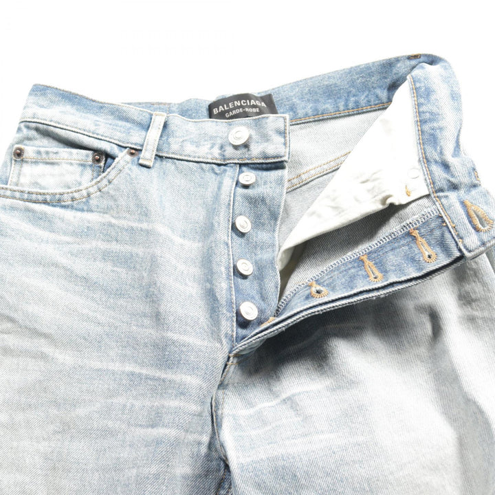 Top Quality Balenciaga Cotton Denim Pants