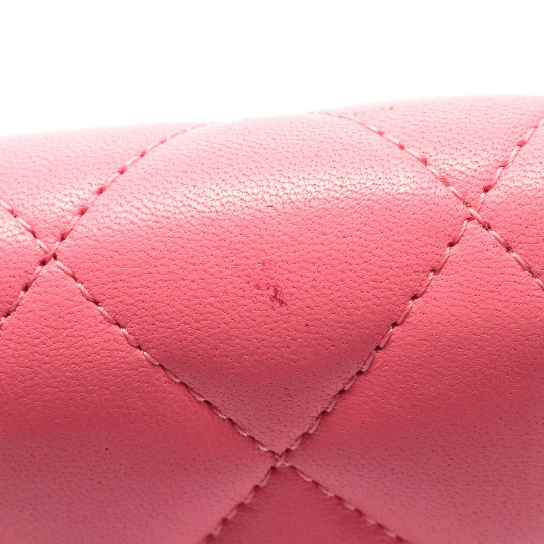 Top Quality Chanel Matelasse Leather Bifold Wallet Pink