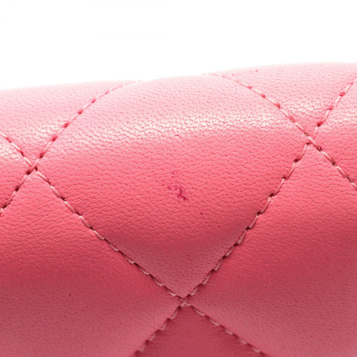 Top Quality Chanel Matelasse Leather Bifold Wallet Pink