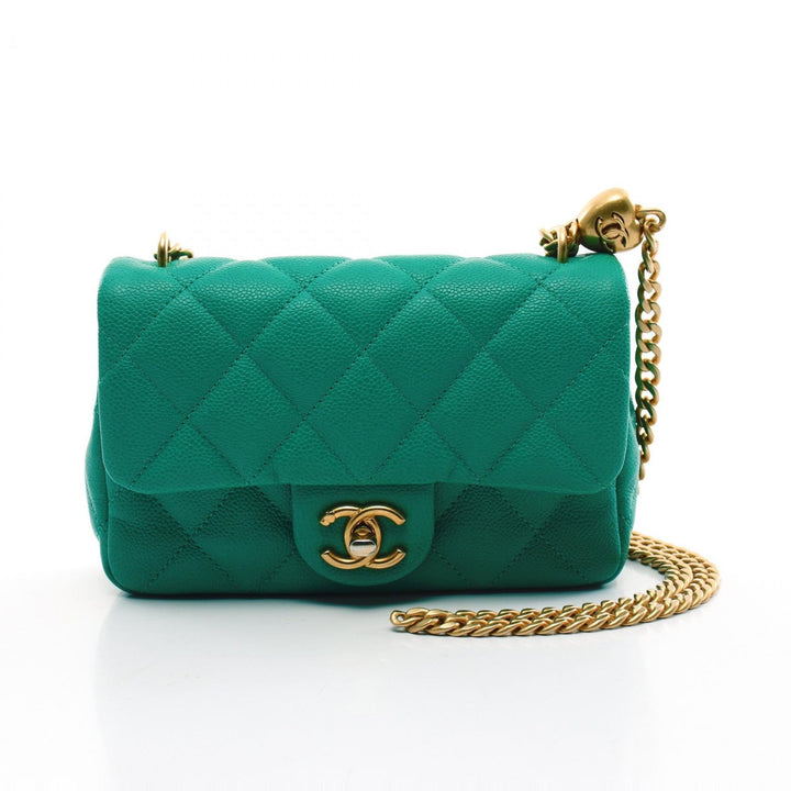 Top Quality Chanel Matelasse Leather Shoulder Bag Green