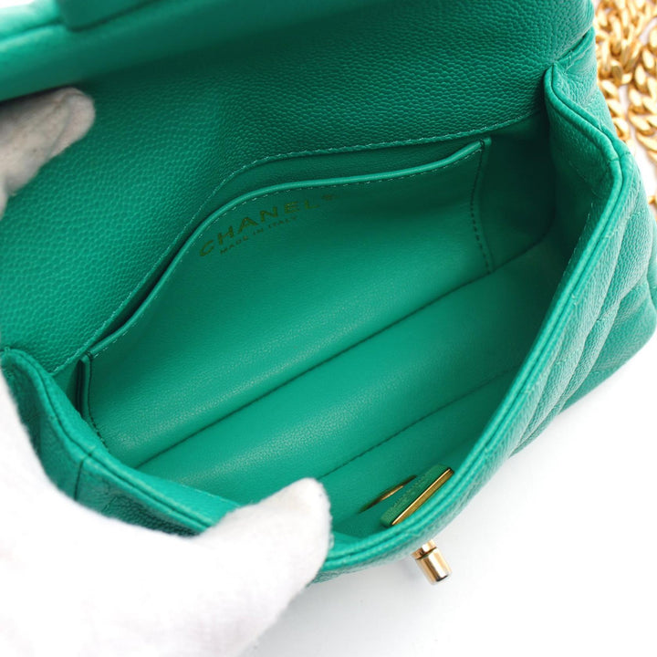 Top Quality Chanel Matelasse Leather Shoulder Bag Green