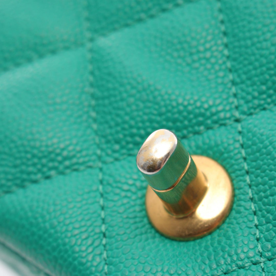 Top Quality Chanel Matelasse Leather Shoulder Bag Green