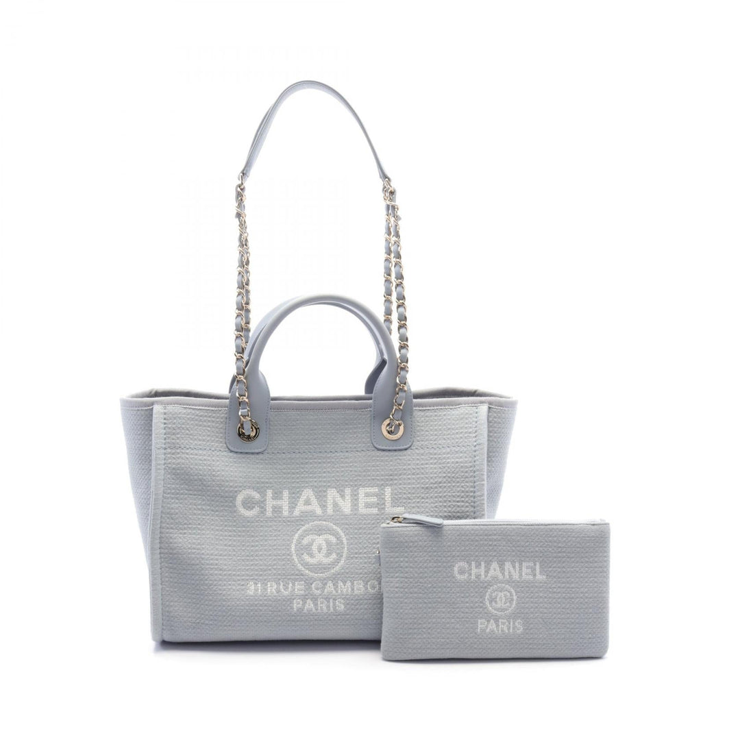 Top Quality Chanel Deauville Small Tote Canvas Leather