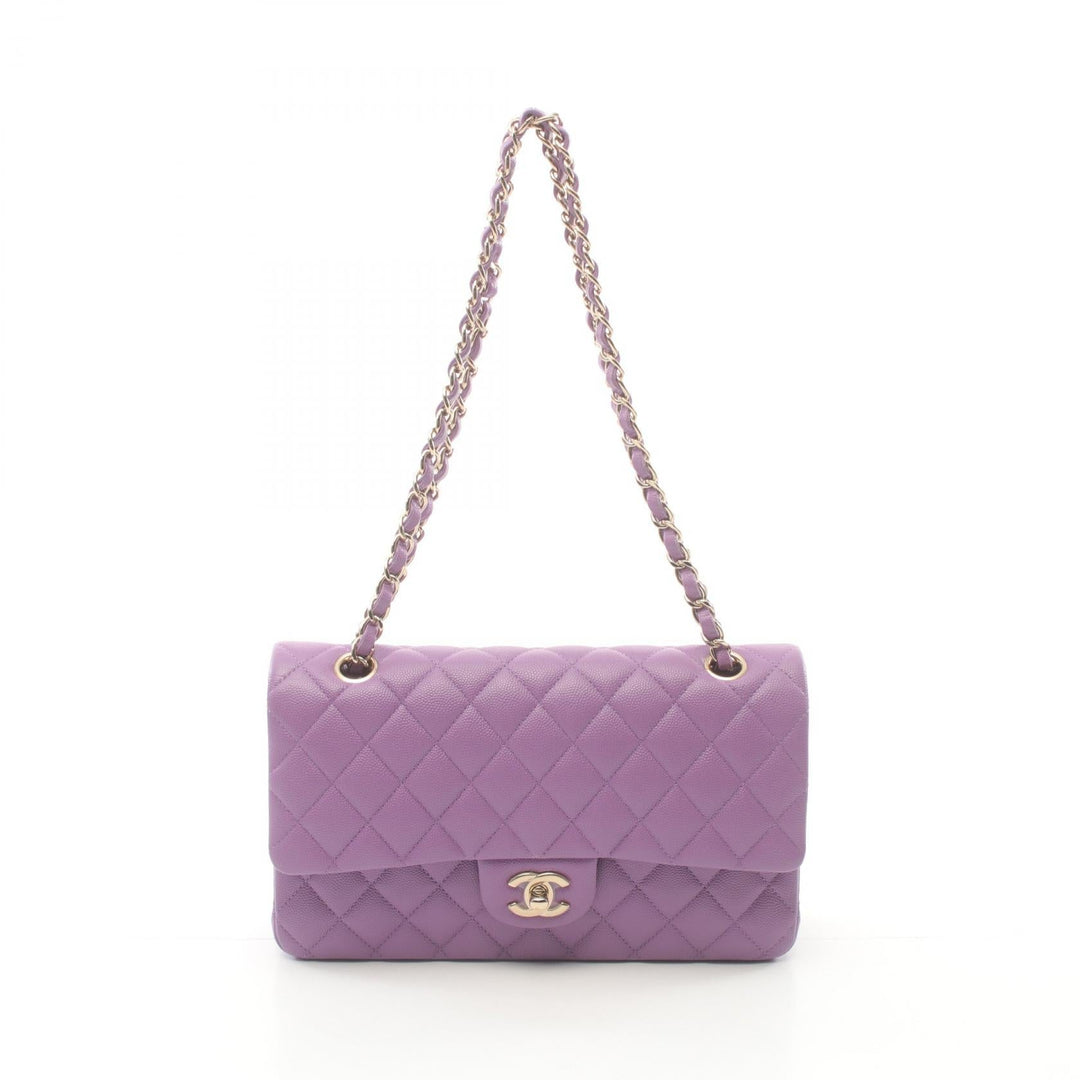 Top Quality Chanel Matelasse W Flap Shoulder Bag Purple