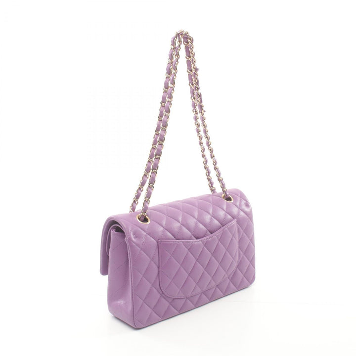 Top Quality Chanel Matelasse W Flap Shoulder Bag Purple