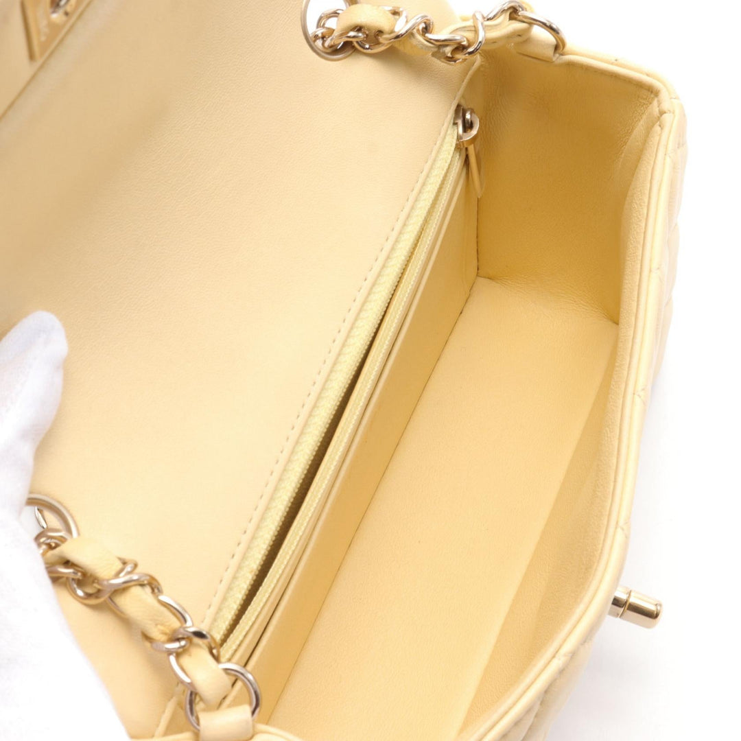 Top Quality Chanel Mini Matelasse Leather Shoulder Bag Yellow