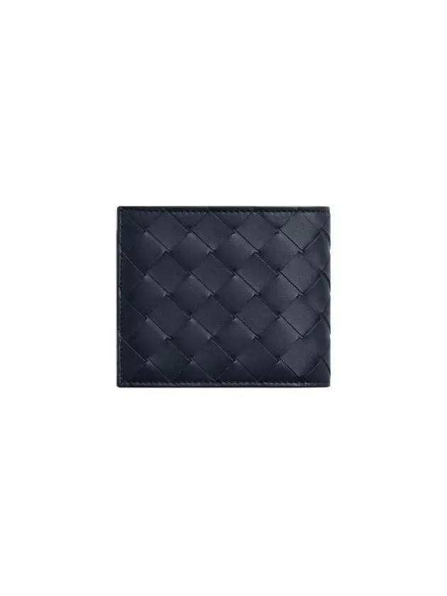 Bottega veneta Intrecciato Bifold Half Wallet Navy
