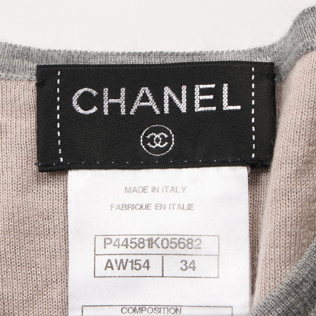Top Quality Chanel Cashmere Silk Knit Top Gray