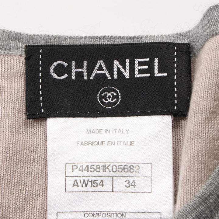 Top Quality Chanel Cashmere Silk Knit Top Gray