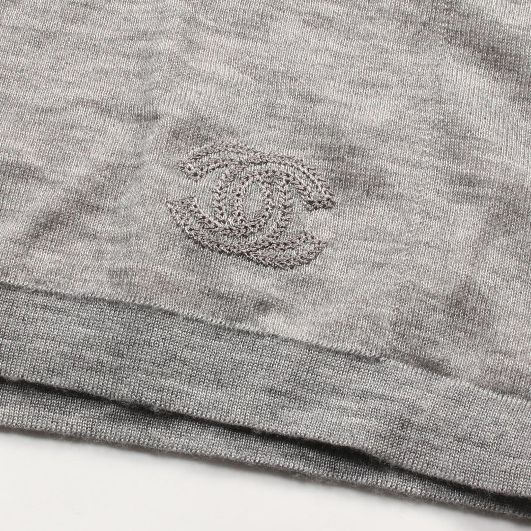 Top Quality Chanel Cashmere Silk Knit Top Gray