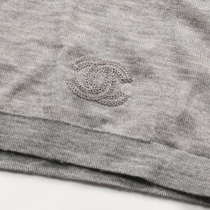 Top Quality Chanel Cashmere Silk Knit Top Gray